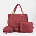 Набор сумок на молнии, цвет бордовый - фото 9609093
