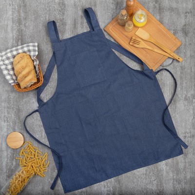 Фартук «Этель. Стиль», синий, 60×75 см, 60% п/э, 20% хлопок, 20% лён