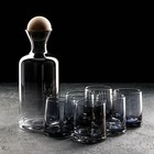 Набор для напитков из стекла «Эко», 7 предметов: графин 1 л, 6 стаканов 250 мл, цвет серый - фото 2091609