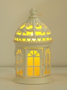 Металлический подсвечник-фонарь на 1 свечу «Ажурная беседка», белый, 12.5×12.5×21 см 7373218