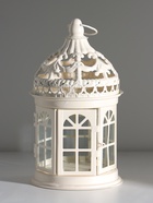 Металлический подсвечник-фонарь на 1 свечу «Ажурная беседка», белый, 12.5×12.5×21 см 7373218