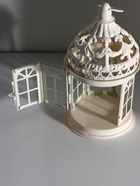 Металлический подсвечник-фонарь на 1 свечу «Ажурная беседка», белый, 12.5×12.5×21 см 7373218