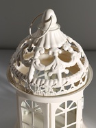 Металлический подсвечник-фонарь на 1 свечу «Ажурная беседка», белый, 12.5×12.5×21 см 7373218