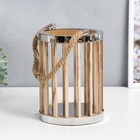 Подсвечник дерево "Цилиндр - рейка" набор 2 шт 15х15х21, 11,5х11,5х16 см - фото 21508003