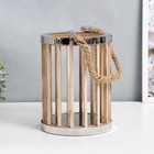 Подсвечник дерево "Цилиндр - рейка" набор 2 шт 15х15х21, 11,5х11,5х16 см - фото 21508004