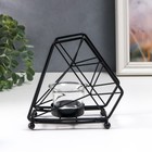 Подсвечник металл, стекло на 1 свечу "Лофт. Трапеция" чёрный 13х8х15 см - фото 21508011