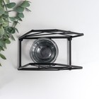 Подсвечник металл, стекло на 1 свечу "Лофт. Трапеция" чёрный 13х8х15 см - фото 25495155