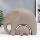 Сувенир керамика "Слон со слонёнком" матовый беж набор 2 шт 18х8х23 см - Фото 3