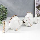 Сувенир керамика "Две белые рыбки с цветами" набор 2 шт 14,5х9,5х22 см - Фото 4