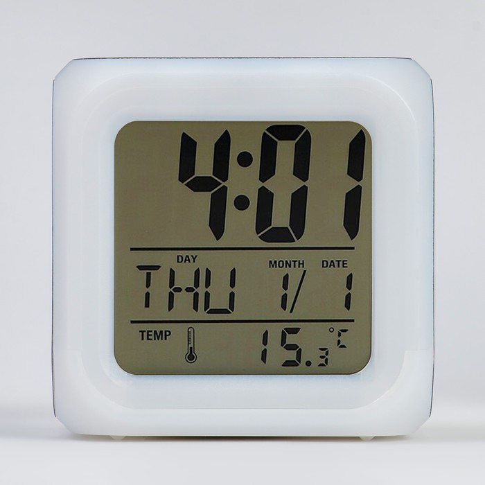 Часы - будильник электронные детские "Зайка" настольные, с подсветкой, 8 х 8 см, ААА 7533414 - фото 1910323243