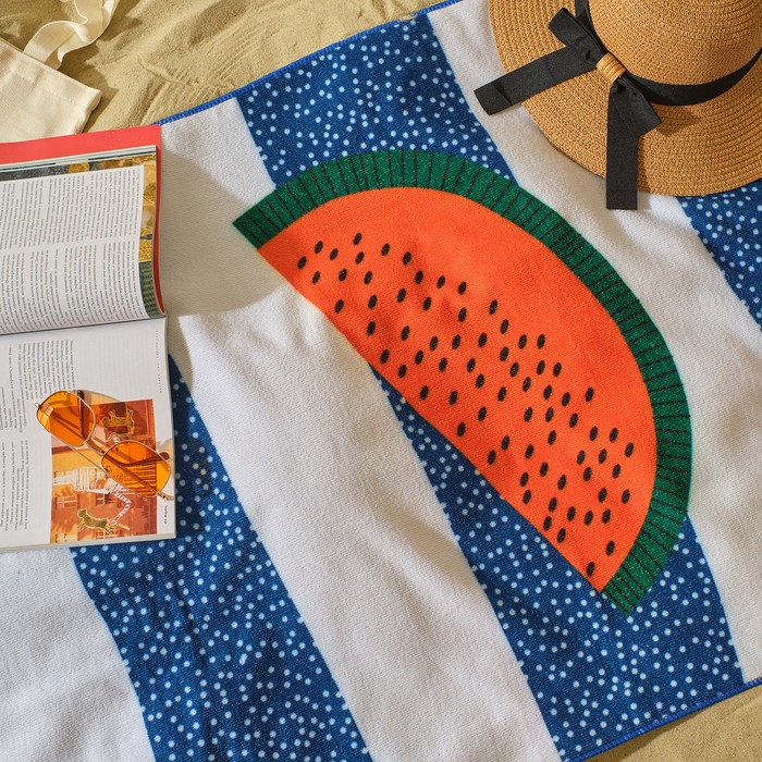 Полотенце пляжное Этель "Watermelon" 70*140 см,100%п/э, 250гр/м2, - фото 1898598101