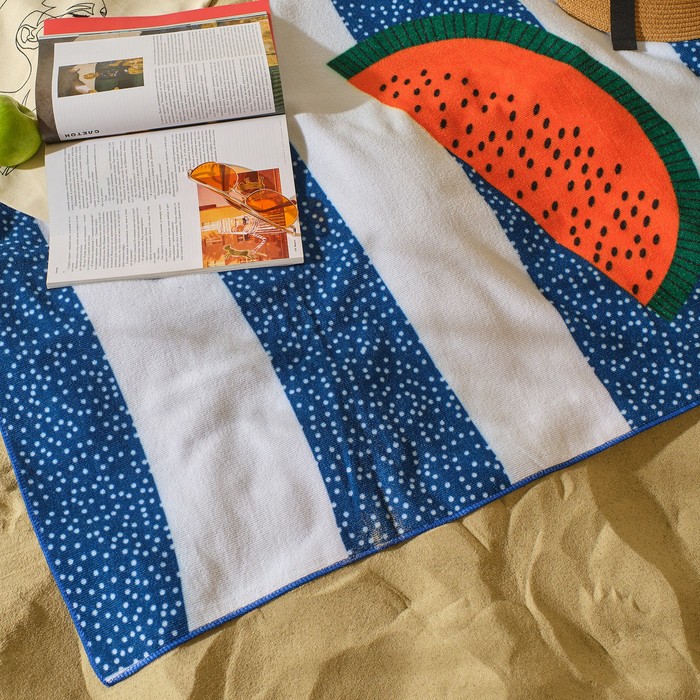 Полотенце пляжное Этель "Watermelon" 70*140 см,100%п/э, 250гр/м2, - фото 1898598103