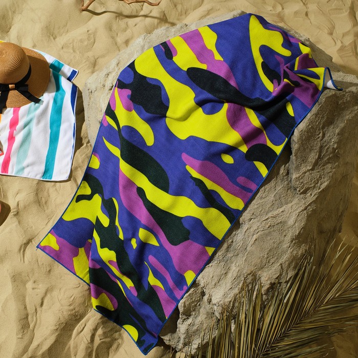 Полотенце пляжное Этель "Purple khaki" 70*140 см,100%п/э, 250гр/м2, - фото 1900072606