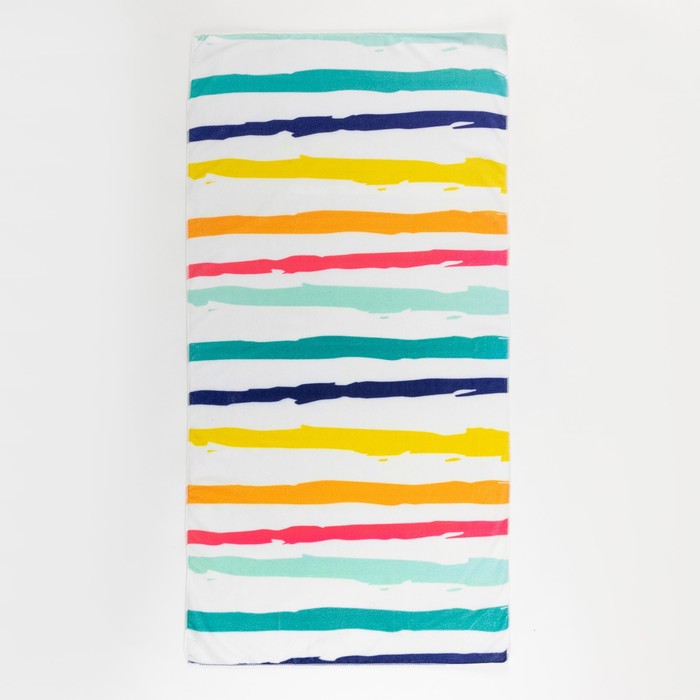 Полотенце пляжное Этель "Rainbow stripes" 70*140 см,100%п/э, 250гр/м2, - фото 1898598124