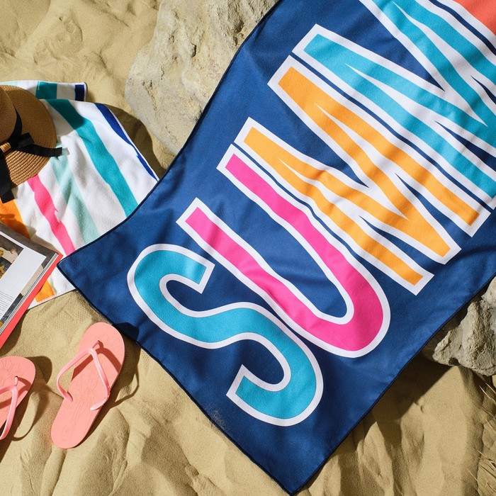 Полотенце пляжное Этель "Summer" 75*140 см, микрофибра, 100% п/э, 230 гр/м2 - фото 1898598187