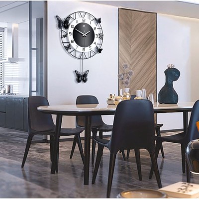 Часы настенные интерьерные, с маятником «Бабочки», плавный ход, 35×51 см