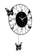 Часы настенные интерьерные «Бабочки», с маятником, плавный ход, 35×51 см - Фото 4