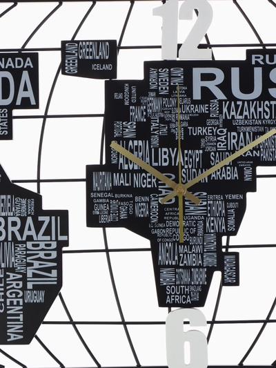 Часы настенные интерьерные «Карта мира», плавный ход, 40×78 см