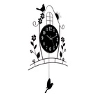 Часы настенные интерьерные, с маятником «Домик», плавный ход, 46×72 см, чёрные - Фото 2