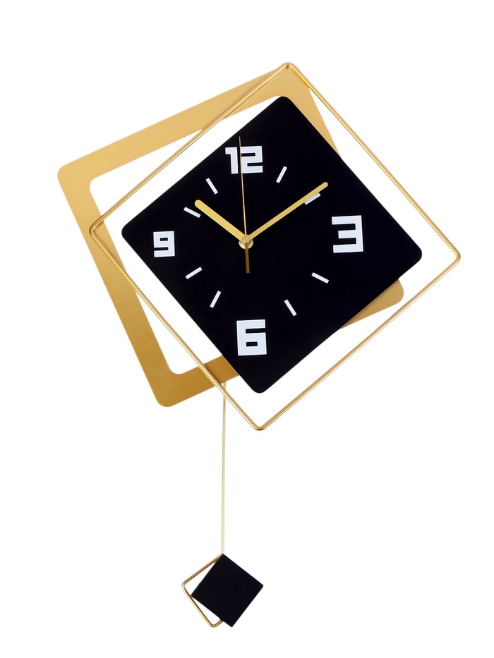 Часы настенные интерьерные «Геометрия», с маятником, плавный ход, 40×53 см - Фото 1