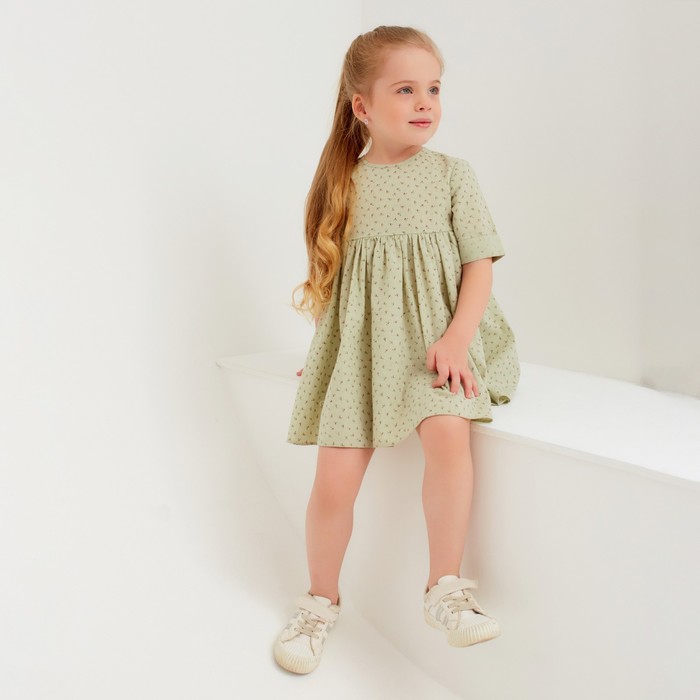 Платье для девочки MINAKU: Cotton Collection цвет зеленый, рост 104 - Фото 1