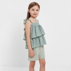 Топ для девочки MINAKU: Cotton Collection цвет оливковый, рост 128 - Фото 2