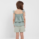 Топ для девочки MINAKU: Cotton Collection цвет оливковый, рост 140 - Фото 3