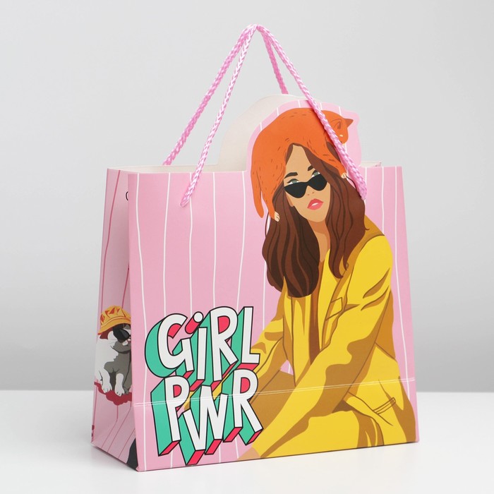 Пакет подарочный, упаковка, «Girl PWR», 25 х 26 х 10 см - Фото 1