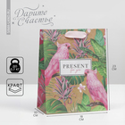 Пакет подарочный крафтовый вертикальный, упаковка, «Present for you», MS 18 х 23 х 8 см - фото 117859169
