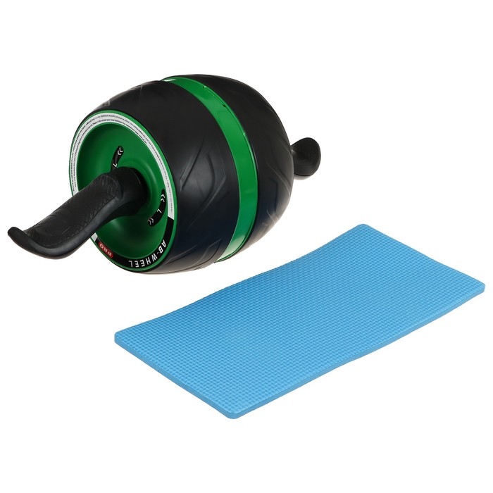 Ролик для пресса ONLYTOP, 40×19×19 см, с ковриком, зелёный - Фото 1