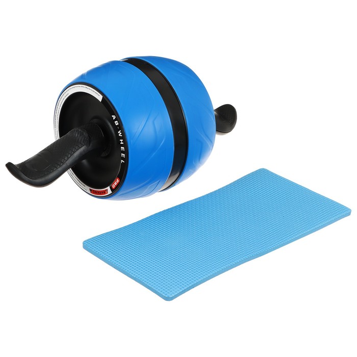 Ролик для пресса ONLYTOP, 40×19×19 см, с ковриком, синий - Фото 1