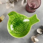 Салатник керамический «Птица», 22×18 см, цвет зелёный - фото 31198568