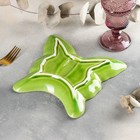 Блюдо керамическое сервировочное «Бабочки», 21,5×20,5 см, цвет зелёный 7530892 - фото 319757418