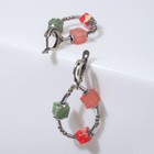 Серьги «МИКС камней» петли с кубиками, цветные - Фото 1