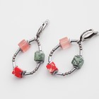 Серьги «МИКС камней» петли с кубиками, цветные - Фото 2