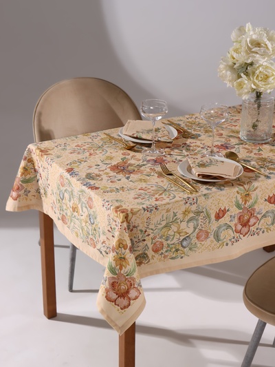 Скатерть «Этель» Floral pattern, 147×184±2 см с ГМВО, 100% хлопок, саржа 190 г/м²