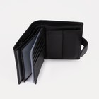 Портмоне мужское на кнопке для автодокументов и паспорта, цвет чёрный 7751966