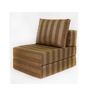 Бескаркасное кресло-кровать «Окта», размер 75x100x75 см, рогожка, коричневая полоса - Фото 1