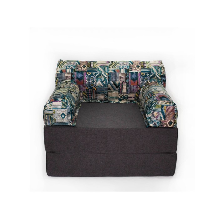 Бескаркасное кресло-кровать-пуф «Вики», размер 100x100x75 см, рогожка, велюр - Фото 1