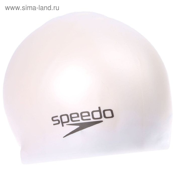 Шапочка для плавания SPEEDO Molded Silicone Cap, безразмерная, цвет белый - Фото 1