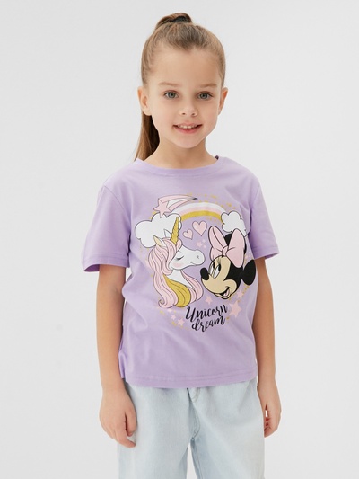 Футболка для девочки KAFTAN: Unicorn, лиловая, размер 28 (86-92 см)