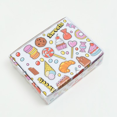 Коробка крышка-дно "SWEET CANDY", с окном, 18 х 15 х 5 см