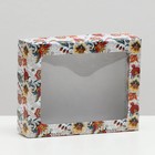 Коробка подарочная крышка-дно "Цветы", с окном, 18 х 15 х 5 см - фото 320546739