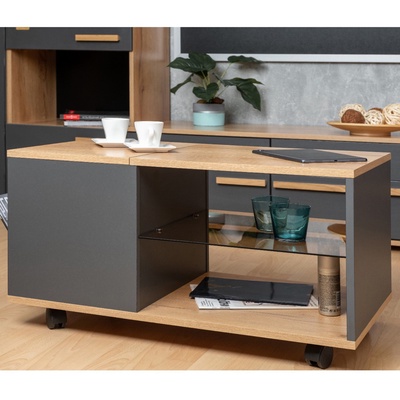 Столик журнальный Crown 16, 790×440×2113 мм, цвет дуб золотистый/графит