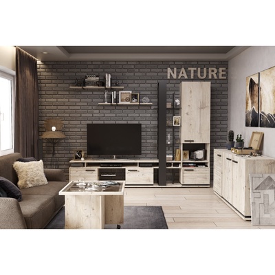 Стеллаж напольный Nature 25, 556×397×2116 мм, цвет гаскон пайн/чёрный