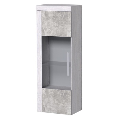 Витрина низкая в гостиную «Леон 2», 560×389×1758 мм, цвет ясень анкор светлый/ателье светлый