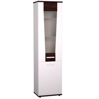 Шкаф – витрина для посуды «Норвуд 13», 560×400×2125 мм, цвет белый/орех шоколадный