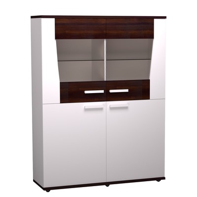 Шкаф - сервант «Норвуд 22», 1204×400×1591 мм, цвет белый/орех шоколадный