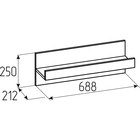 Полка навесная «Лойс 89», 688 × 212 × 250 мм, цвет дуб золотистый / белый - Фото 2