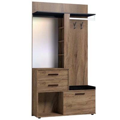 Прихожая Nature 70, 1120×400×2113 мм, цвет дуб табачный craft/чёрный
